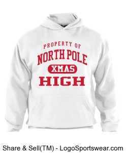 North Pole High White Hoodie Design Zoom
