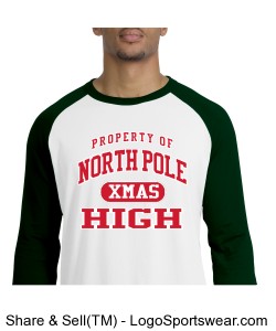 North Pole High Baseball Tee Design Zoom